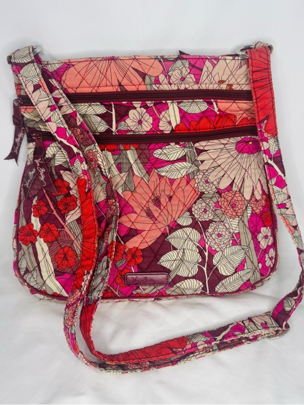 Vera Bradley Triple Zip Hipster Crossbody Bohemian Blooms Retired Floral